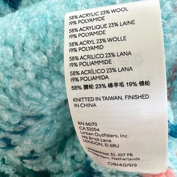 NWT Free People Lily Mixed Print Cropped Sweater, Sky Blue, Size XS - Picture 11 of 11